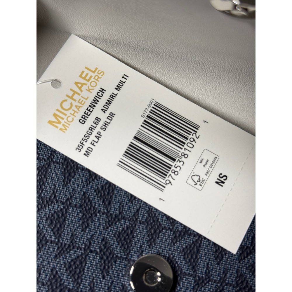 Michael Kors Greenwich Medium Flap Shoulder Bag Admiral Multi 35F5SGRL6B New - Picture 7 of 8